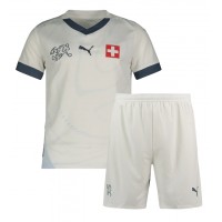 Echipament fotbal Elveţia Tricou Deplasare European 2024 pentru copii maneca scurta (+ Pantaloni scurti)